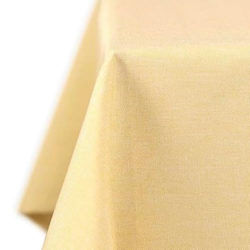 Tischdecke | Gelb - Eckig - 130x220cm | Gartentischdecke | Outdoor-Decke | Lotus-Effekt | Leinen-Optik | Schmutzabweisend von EBD