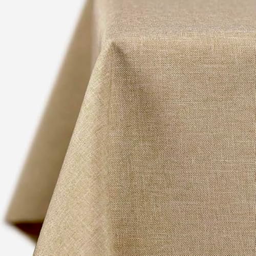 Tischdecke | Sand/Beige - Eckig - 110x180cm | Gartentischdecke | Outdoor-Decke | Lotus-Effekt | Leinen-Optik | Schmutzabweisend von EBD
