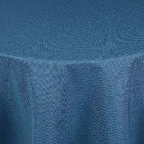 Tischdecke | Blau - Rund - 140cm | Gartentischdecke | Outdoor-Decke | Lotus-Effekt | Leinen-Optik | Schmutzabweisend | Farbe, Form und Größe wählbar von EBD