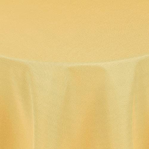 Tischdecke | Gelb - Rund - 140cm | Gartentischdecke | Outdoor-Decke | Lotus-Effekt | Leinen-Optik | Schmutzabweisend | Farbe, Form und Größe wählbar von EBD