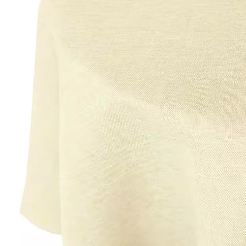 Tischdecke | Champagner/Creme - Rund - 180cm | Gartentischdecke | Outdoor-Decke | Lotus-Effekt | Leinen-Optik | Schmutzabweisend von EBD