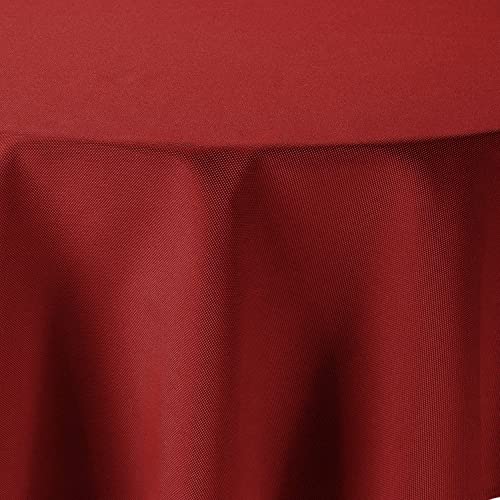 Tischdecke | Rot - Rund - 180cm | Gartentischdecke | Outdoor-Decke | Lotus-Effekt | Leinen-Optik | Schmutzabweisend | Farbe, Form und Größe wählbar von EBD