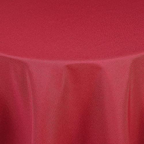 Tischdecke | Rot - Rund - 160cm | Gartentischdecke | Outdoor-Decke | Lotus-Effekt | Leinen-Optik | Schmutzabweisend | Farbe, Form und Größe wählbar von EBD