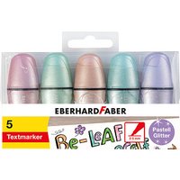 5 EBERHARD FABER Glitzer pastell Mini Textmarker farbsortiert von EBERHARD FABER
