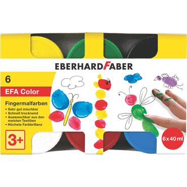 6 x EBERHARD FABER Fingerfarbe - 6x 40 ml sortiert. von EBERHARD FABER