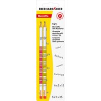 EBERHARD FABER 1x1 Bleistifte B gelb-weiß, rot-weiß 2 St. von EBERHARD FABER