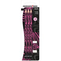 EBERHARD FABER Bleistift-Set HB schwarz/neon pink 1 Set von EBERHARD FABER