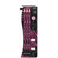 EBERHARD FABER Bleistift-Set HB schwarz/neon pink, 1 Set von EBERHARD FABER