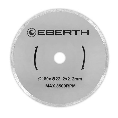 EBERTH Trennscheibe Diamanttrennscheibe für Stein, Beton, Fliesen und Feinsteinzeug, Diamantscheibe mit 180mm Durchmesser, 22,2mm Bohrung, 2,2mm Stärke, Diamant Trennscheibe f. Granit, Keramik, Marmor von EBERTH