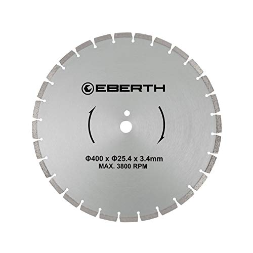 EBERTH Trennscheibe Diamanttrennscheibe für Stein, Beton, Fliesen und Feinsteinzeug, Diamantscheibe mit 400mm Durchmesser, 25,4mm Bohrung, 3,4mm Stärke, Diamant Trennscheibe f. Granit, Keramik, Marmor von EBERTH