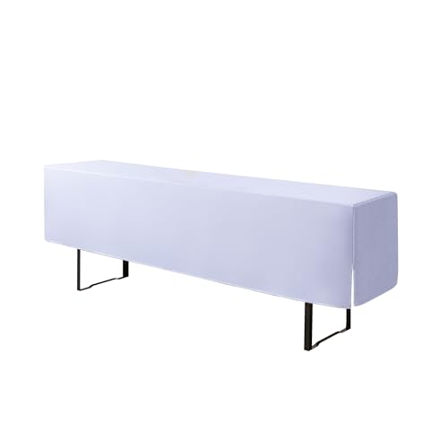 EBETA Biertischhussen Biertisch-Auflage & Tischdecke für 50cm Breite Bierzeltgarnitur Stretch Hussen für Festzeltgarnituren Hussen (Weiß, für 70cm Tisch) von EBETA