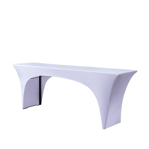 EBETA E Elastisch Biertischhussen Biertisch-Auflage & Tischdecke für 70cm Breite Bierzeltgarnitur Stretch Hussen für Festzeltgarnituren Hussen (Weiß, für 70cm Tisch) von EBETA