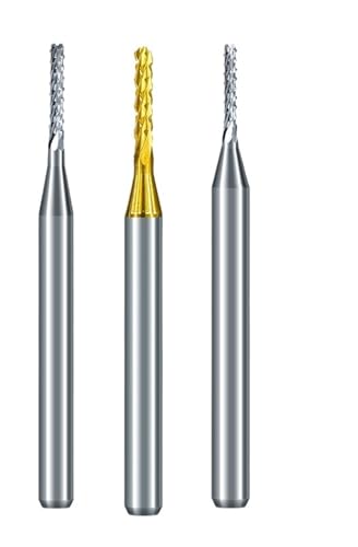10-teiliges Fräser-Set, Fräser-Set, 3,175 mm Schaft, Hartmetall-Schaftfräser, Maschinen-Gravierbit(0.8-3.175mm Set TIN) von EBGAZSPD