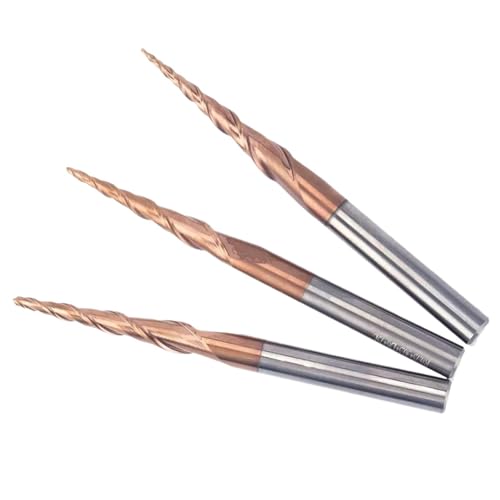 4/6mm Kegelfräser mit Kugelkopf, Spiralfräser, Vollhartmetall-beschichteter Kegelfräser, Gravur-Bit for die Holzbearbeitung(D6-0.75R-30.5cl) von EBGAZSPD