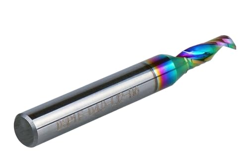 Dreanique 1 Stück 6 mm Schaft, Einzelflöte, Hartmetall-Spiralfräser, Aluminium, 3D-Gravur, Holzbearbeitung, Acrylbeschichtung(DSP1F-D3.0-L10-H6) von EBGAZSPD