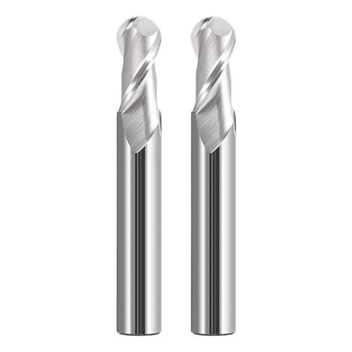 HRC50 Kugelkopffräser Schneiden von Aluminium, Holz, Kupfer, 2-Flöten-Schaftfräser for die Metallflächen- und Schlitzbearbeitung, Schaftfräser(R9X18DX100L) von EBGAZSPD