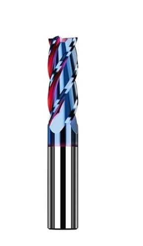 HRC65 Hartmetall-Schaftfräser 4 Flöten Fräser Schneidwerkzeug Bearbeitungsbeschichtung Flache Schaftfräser for Edelstahlmetall(5pcs HRC65 4F,D14xD14x100L) von EBGAZSPD
