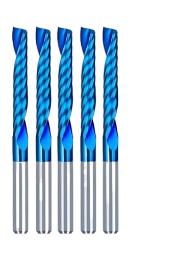 Schaftfräser, 10 Stück, 2 x 8 mm, 3,175 Schaft, Einzelflöte, Spiralfräser for Schneiden von Holz/Kunststoff, 1-Flöten-Fräser(10pcs ULTRA Coated,3.175x2x4) von EBGAZSPD