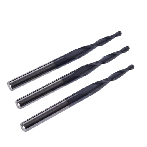 Wolfram-Hartmetall-Schaftfräser, 4 mm, 6 mm, 8 mm, Kugelkopf, konischer Schaftfräser, Fräser, konischer Fräser for Holz und Metall, 2 Stück(R1.0X30X6DX75L) von EBGAZSPD