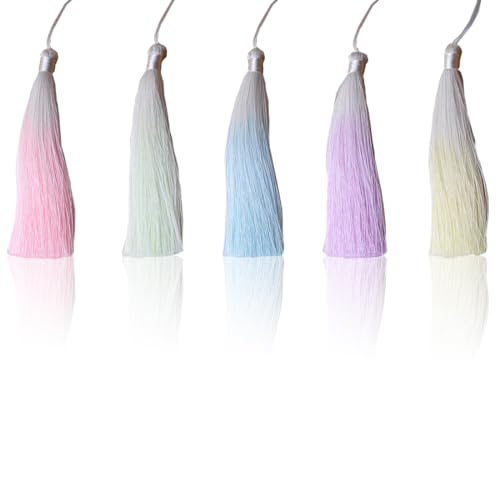 EBHO 5 Stück Quasten Anhänger, Mini Quasten Bunte Quasten mit Schlaufe Seidig, für DIY Schmuck Schlüsselanhänger EBHO 5 Stück Quasten Anhänger, Mini Quasten Bunte Quasten mit Schlaufe Seidig, für DIY Schmuck Schlüsselanhänger von EBHO