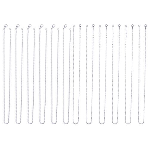 12 Stücke Silber Überzogene Link Kabel Kette Halsketten und Twisted Kreuz Halskette (18 Zoll) von EBOOT