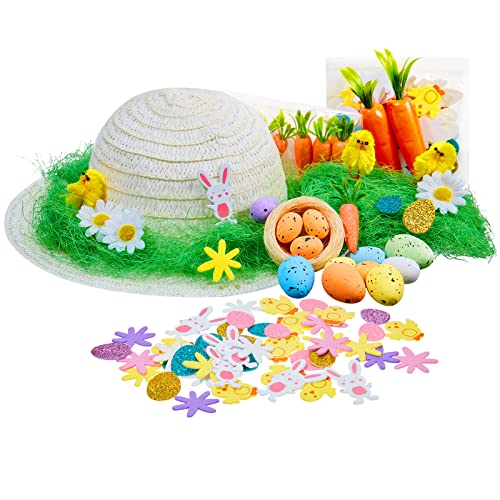 EBOOT Ostern Strohhut Kit Ostern Hut Kinder Bastelset Machen Sie Ihre Eigene Osterhaube Dekorationen Kit Ostern Mütze Bastelset für Mädchen EBOOT Ostern Strohhut Kit Ostern Hut Kinder Bastelset Machen Sie Ihre Eigene Osterhaube Dekorationen Kit Ostern Mütze Bastelset für Mädchen von EBOOT