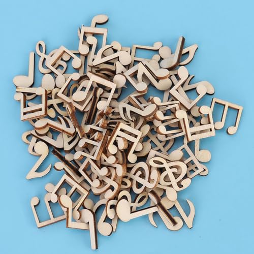 100 PCs Holzmusik Note Deco Clips für DIY FTS & Home Decoration Accessoire (Hölzerne Musiknoten) von EBTOOLS