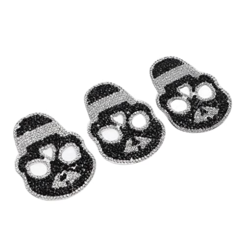 3pcs DIY -Schädel -Eisenflecken, Glänzendes Strassmaterial für Kleidung, Dekorative Nähflecken für Hüte und Kleider 3pcs DIY -Schädel -Eisenflecken, Glänzendes Strassmaterial für Kleidung, Dekorative Nähflecken für Hüte und Kleider von EBTOOLS