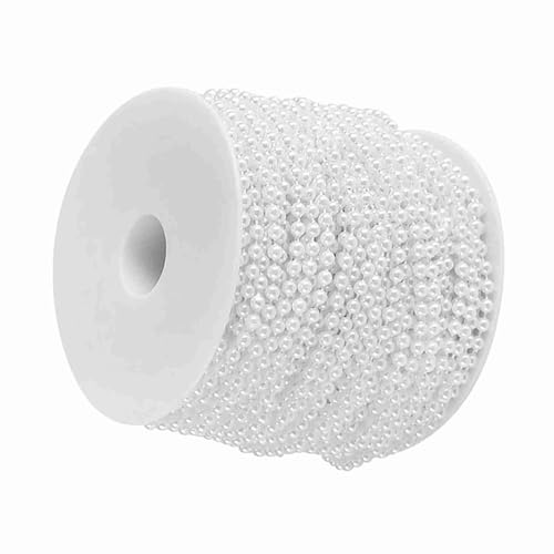 40m/Roll 4mm Hochwertig Beige Künstliche Perlenperlen für DIY-Hochzeits- und Partydekorationen (WHITE) von EBTOOLS
