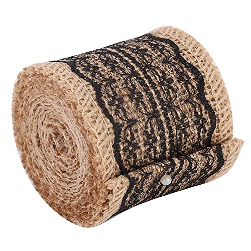 5 Rolls Eleg -Leinenspitzenband für Weihnachten und DIY -FTS - für Hochzeiten, Geschenke und Wohnkultur (BLACK) von EBTOOLS
