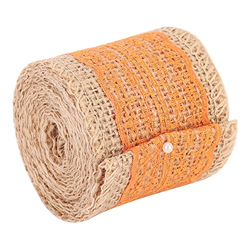 5 Rolls Eleg -Leinenspitzenband für Weihnachten und DIY -FTS - für Hochzeiten, Geschenke und Wohnkultur (ORANGE) von EBTOOLS