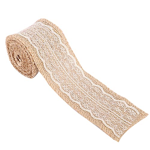 5 Rolls Eleg -Leinenspitzenband für Weihnachten und DIY -FTS - für Hochzeiten, Geschenke und Wohnkultur (WHITE) von EBTOOLS