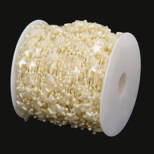60 M Fünf Spitze Stern F Pearl Perlenst Für DIY Christmas Tree Decor & Bouquet Accessoires - Eleg & Vielseitig (Beige) von EBTOOLS