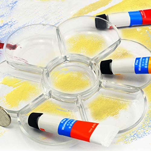 7 -Löcher Pflaumend für Öl Aquarellmalerei - Ergonomische Kunstmischschale in Weiß (Transparent) von EBTOOLS