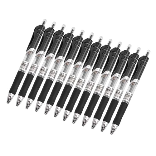 EBTOOLS 12 PCs Stilvolle Gelstifte mit Importiertem NIB für Ein Klares Schreiben und Komfortable Griff - Große Kapazität von 0,5 Mm Neutraler Stifte in (BLACK) von EBTOOLS