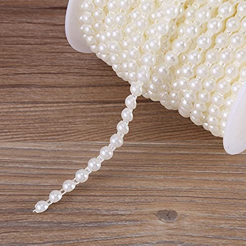 EBTOOLS 25 M Doppelte Baumwollperlen Perlen Girlande für Hochzeit, Dusche, Partydekor - Anpassbare Länge, Elegante Blumenakzente (Beige) von EBTOOLS