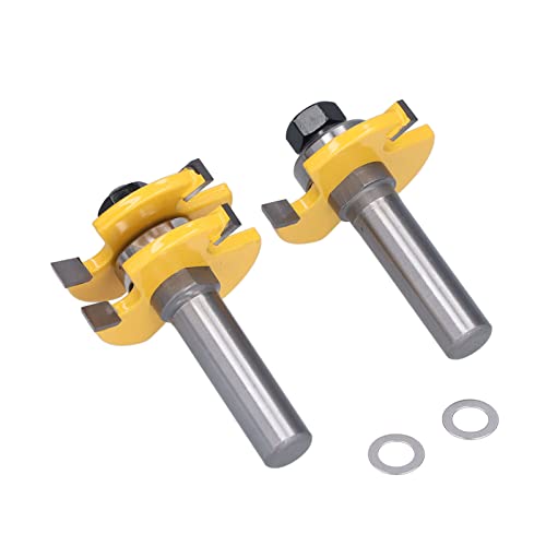 EBTOOLS 2pcs T-Typ-Router-Bit für Holzbearbeitung, /4-Zoll-Schneidwerkzeugkit mit Legierungskopf und Zwei Größen Zum Schneiden (1/2 Zoll) von EBTOOLS