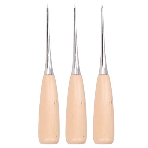 EBTOOLS 3pcs Premium Pine Wood Tool Stahl Awls für -Leder -Crafting Stanzlöcher, Stoff, Holz und Mehr von EBTOOLS