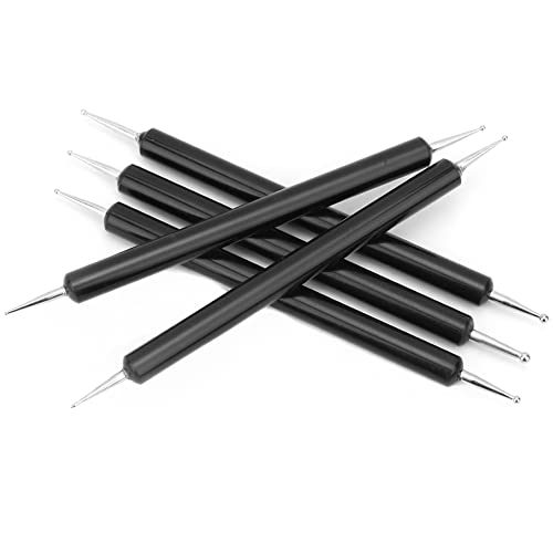 EBTOOLS 5pcs Doppelende Ylic Rod Round Head Clay Engitation Pen Sculpting NG Tool Set (BLACK) von EBTOOLS