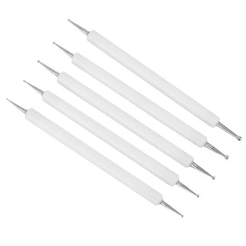 EBTOOLS 5pcs Doppelende Ylic Rod Round Head Clay Engitation Pen Sculpting NG Tool Set (WHITE) von EBTOOLS