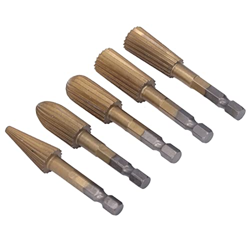 EBTOOLS 5pcs Hochgeschwindigkeits-Stahl-Datei Schleifbit mit Universellem Hex-Shank Zum Schnitzen und Formen von EBTOOLS
