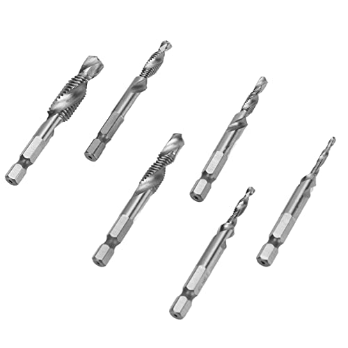 EBTOOLS 6PCS -Bohrerhahnset mit /4in -Hex Schaft für Effiziente Bohrkampfflugzeuge Vielseitige Hochgeschwindigkeitsstahlbits (Originalfarbe) von EBTOOLS