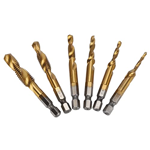 EBTOOLS 6PCS -Bohrerhahnset mit /4in -Hex Schaft für Effiziente Bohrkampfflugzeuge Vielseitige Hochgeschwindigkeitsstahlbits (Tiplattiert) von EBTOOLS