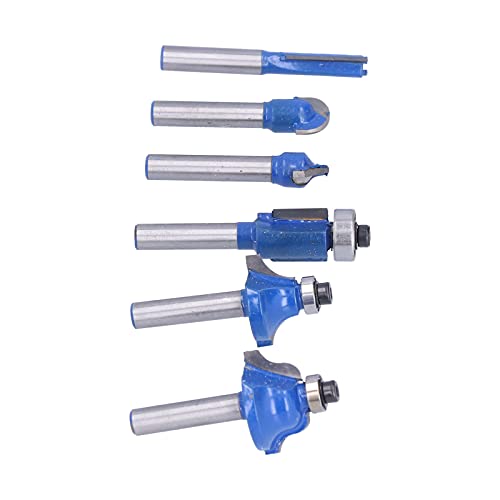 EBTOOLS 6PCS -Router -Bit mit 6,35 Mm Schaft Hochwertige Legierung für Holzbearbeitung, Bequemes Holzspeichergehäuse Inklusive von EBTOOLS