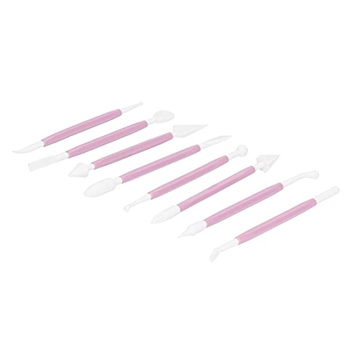 EBTOOLS 8pcs Fondant -Werkzeug -Set für Kuchendekoration, Sichere Wiederverwendbare Gebäcksumme und schneider mit Nicht Rutschem Griff, Kinderlernhilfe Rose Red (#2) von EBTOOLS