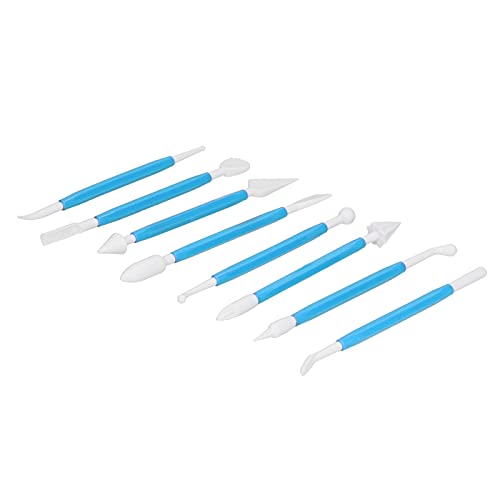 EBTOOLS 8pcs Fondant -Werkzeug -Set für Kuchendekoration, Sichere Wiederverwendbare Gebäcksumme und schneider mit Nicht Rutschem Griff, Kinderlernhilfe Rose Red (#3) von EBTOOLS