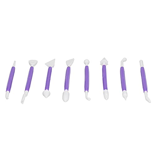 EBTOOLS 8pcs Fondant -Werkzeug -Set für Kuchendekoration, Sichere Wiederverwendbare Gebäcksumme und schneider mit Nicht Rutschem Griff, Kinderlernhilfe Rose Red (#5) von EBTOOLS