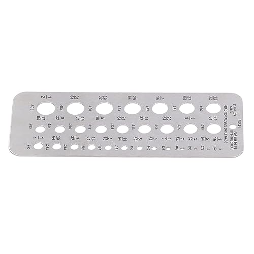 EBTOOLS Bruchgröße Bohrmesser /16 Bis /2in Edelstahldrahtdurchmesser Index für Genaue Messungen und Verwendung von EBTOOLS