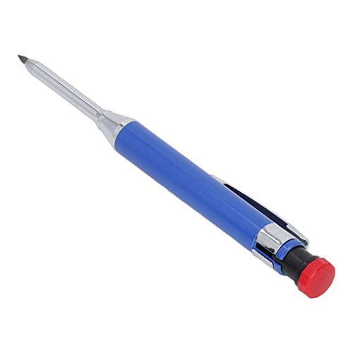 EBTOOLS Duty Mechanical Carpenter Bleistift mit Integriertem Spitzer für Holzbearbeitung und Konstruktion, Nase für Tiefe Löcher (BLUE) von EBTOOLS
