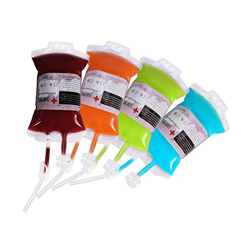 EBTOOLS- Halloween-Infusionsbeutel, 5 Stück, 350 ml, Trinkflasche, Trinksystem, Getränkebehälter, Obstsaft, Blut, für Halloween-Party-Dekoration von EBTOOLS